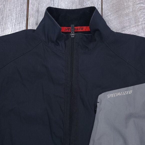 Specialized Mens Windbreaker Jacket Small Black Vented Lightweight Full Zip - Picture 4 of 7